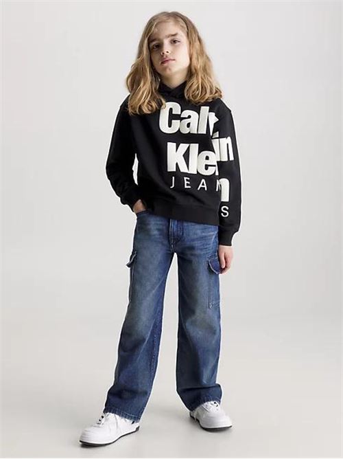 BLOWN-UP LOGO FLEECE HOODIE CALVIN KLEIN JEANS | IB0IB01860/BEH